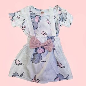 Adorable 9mo Elephant Print Dress with Bow
